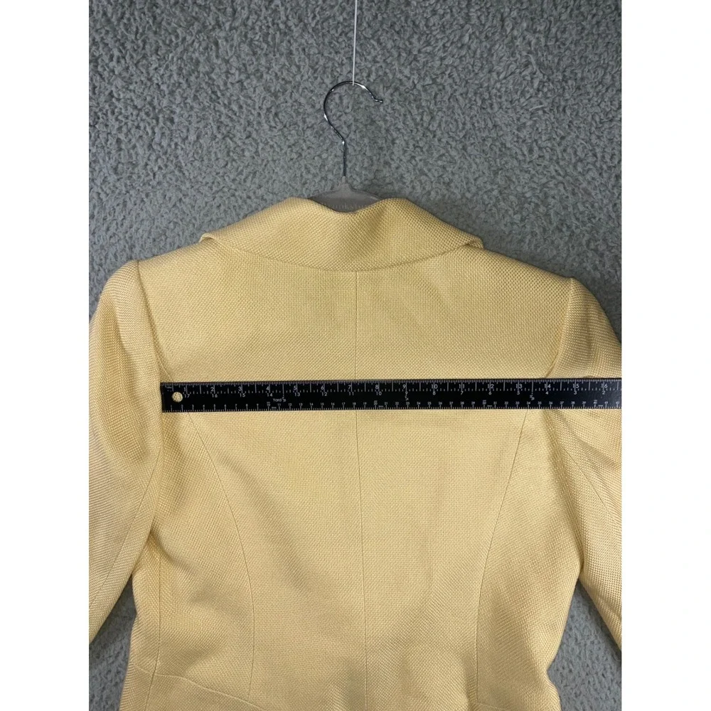 Ellen Tracy Blazer Jacket‎ Women 4 Petite Double Breasted Butter Yellow